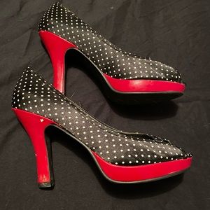 Madden girl polka dot high heeled pump